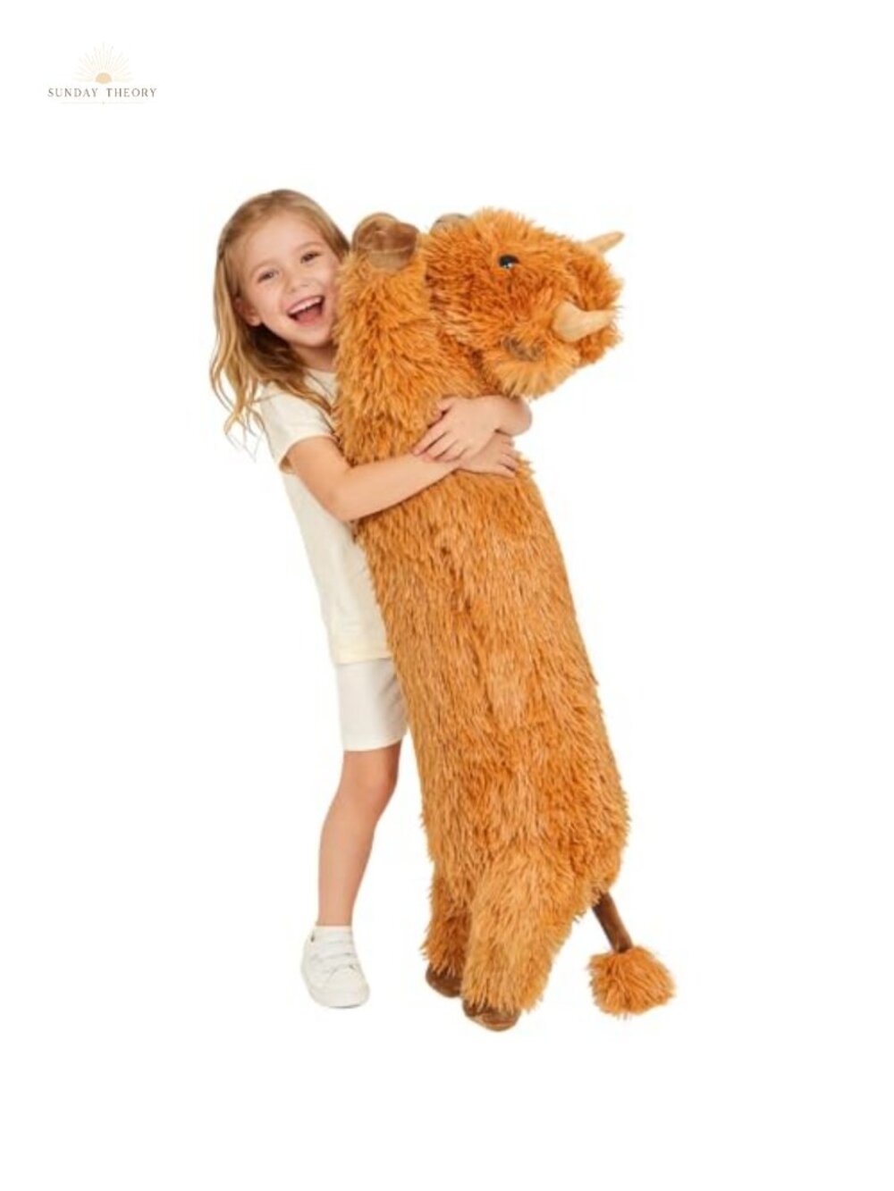 Highland Cow Plush Stuffed Animal Long Body Pillow 33 Inch Soft Cuddle Toy
